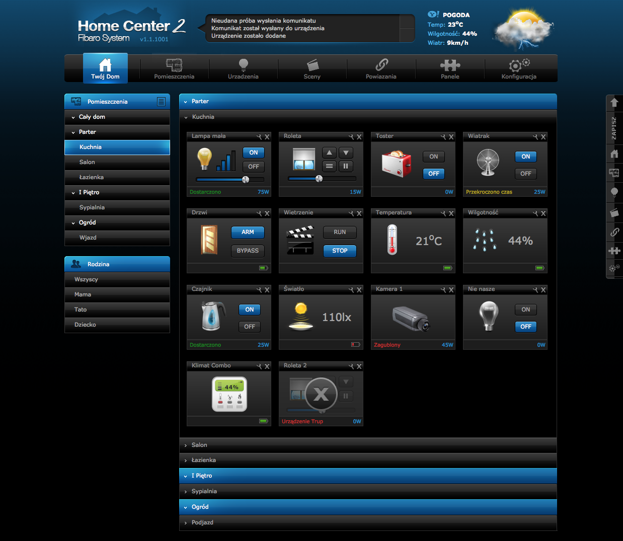 Interfejs programowania i sterowania Fibaro System
